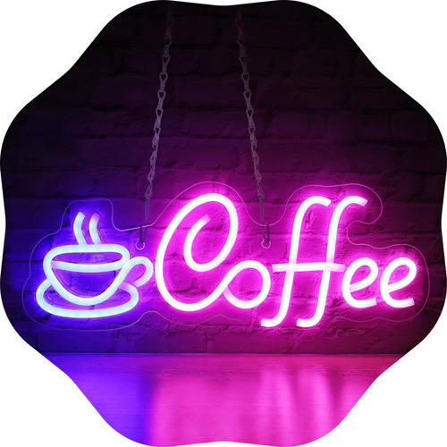 Letrero De Café Led Neón Luminoso Led Anuncio Decoración Luz