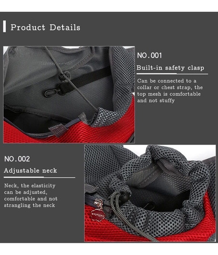 Imagen 5 de 10 de Mochila Bolso Transportador Mascotas Perro Gato Bandolera