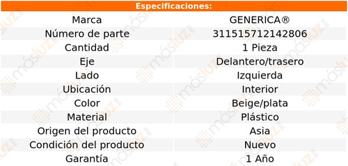 1- Manija Puerta Int Delantera O Trasera Izq Maxima 04/05 Ge