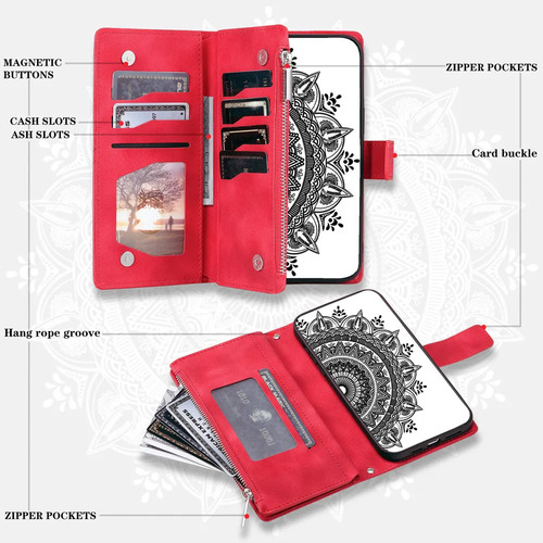 Funda De Piel Con Tapa Para Tarjetas Y Cartera .