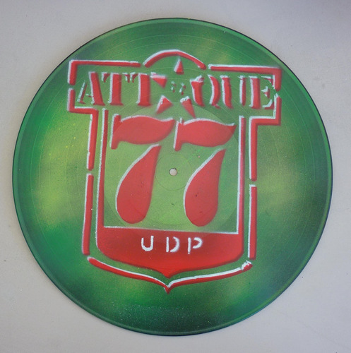 Disco Decorativo Vinilo Pintado - Attaque 77 Rock Nacional 