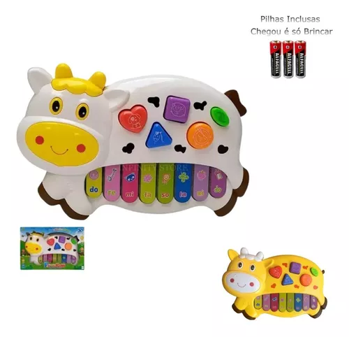 Teclado Piano Infantil Menino Menina Luz Som De Bicho Animal no Shoptime