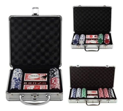 Juego De Mesa 100 Pc Poker Game Set 6631z Estuche Y Fichas