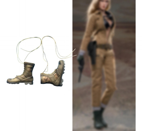 Botas De Trabajo Con Tacón Bajo Y Botines A Escala 1/6 Para