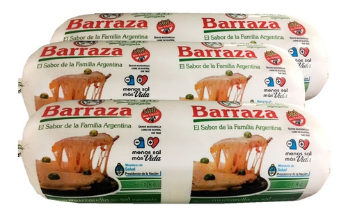 Queso Muzzarella Barraza Cilindro X 1 Kg (precio X Unid)