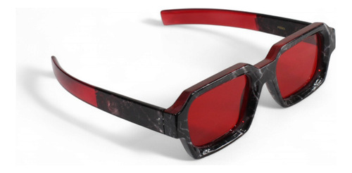 Lentes De Sol Textura Mármol Estilo Creativo Rojo Rojo Negro