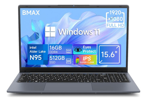 Bmax Laptop 15.6, 16gb Ddr4 Ram 512gb Ssd, Procesador Intel 