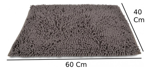 Alfombra Baño Microfibra Absorbente Pelo Largo Premium Color Gris Claro
