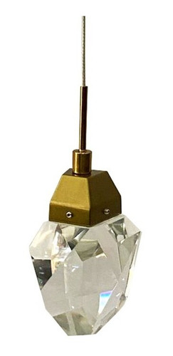 Lustre Pendente Led Cristal 3w Diamante Lapidado Bronze 