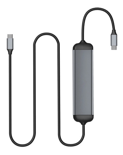Imagen 2 de 6 de Hub Usb Tipo C, 6 En 1, Con Cable De Carga Pd De 1.5m