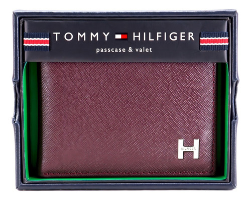 Billetera Tommy Hilfiger 31tl22x019 Color Bordó - 4.5cm