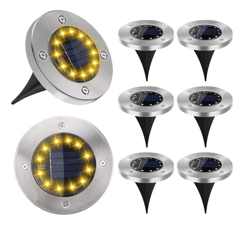 Kelvinlux Luces Solares De Suelo Para Exteriores, 8 Paquetes