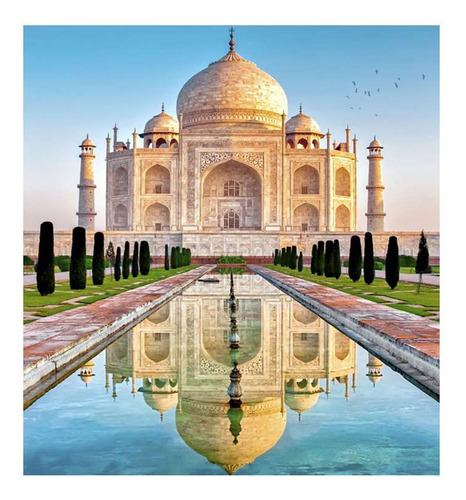 Vinilo 60x60cm Taj Majal India Monumento Belleza Cielo