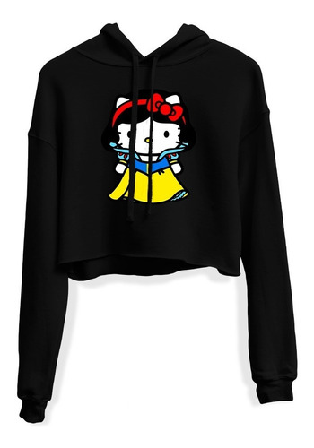 Moletom Cropped Hello Kitty Branca De Neve Princesa Ref892