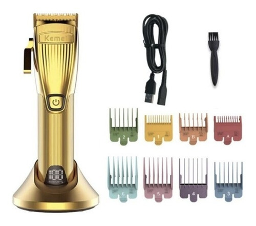 Máquina Cortadora De Pelo Kemei K32s Gold Simil Babyliss Pro