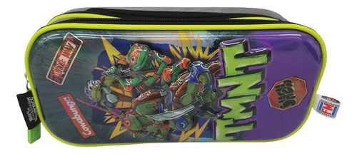 Lapicera/estuche Escolar Tortugas Ninja 2025 Verde Musgo Tortugas Ninja