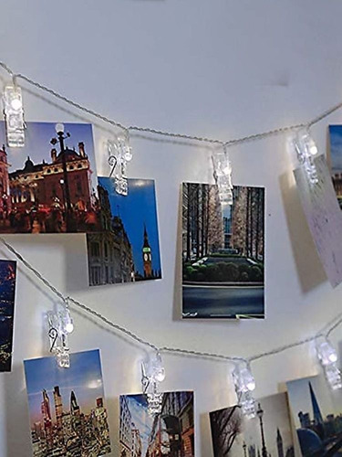 Imagen 2 de 6 de Luz Led De 20 Ganchos Para Fotos De 3 Mts.