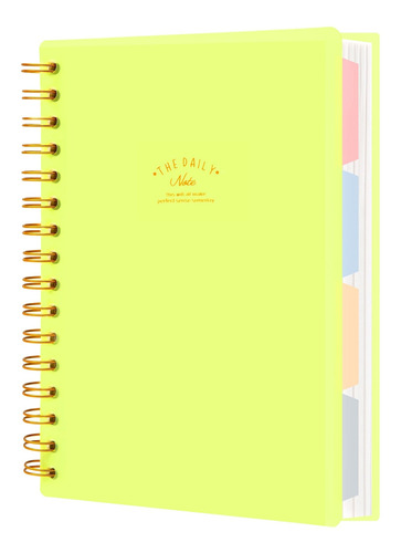 Cagie Cuaderno De 4 Materias Con Pestaas De Colores, 250 Pgi