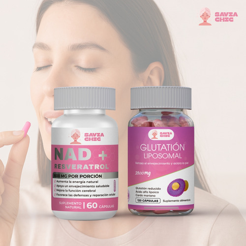 Pack Belleza Y Energia Glutation Liposomal+ Nad Resveratrol Sin Sabor