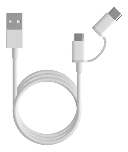 Mi 2 in 1 USB Cable - Micro USB to Type C (30cm) White 