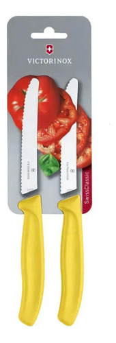 Cuchillo Cocina Victorinox Dentado 11 Cm Acero Inoxidable Color Amarillo