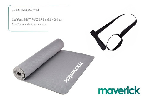 Imagen 6 de 8 de Yoga Mat Pvc Maverick 173cm X 61cmx0,6cm Colchoneta Fitness