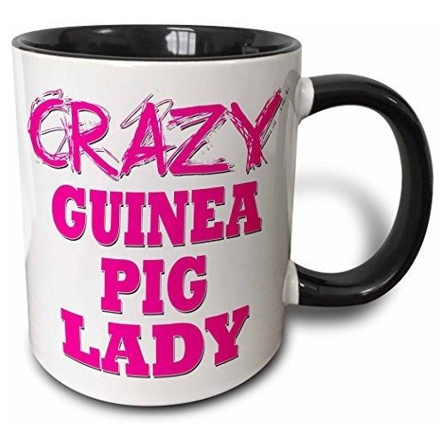 Taza Crazy Guinea Pig Lady Two Tone, 11 Oz, Negro