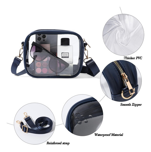 Tobvzoo Bolso Bandolera Transparente Para Mujer Estadio De