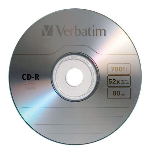Verbatim Cd-r 700mb 80 Minute Disco Grabable 52x Pack