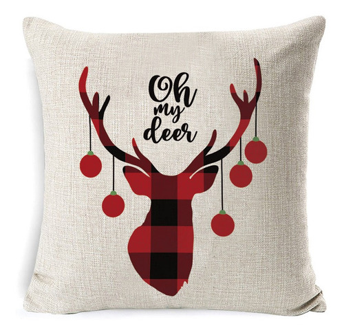 Imagen 3 de 10 de Kit 8 Fundas De Almohada De Lino Para El Día De Navidad