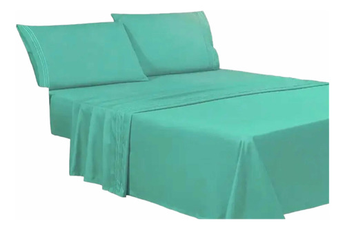 Sábana Género Unicolor 144 Hilos Cama 1.5 Plazas Hogar