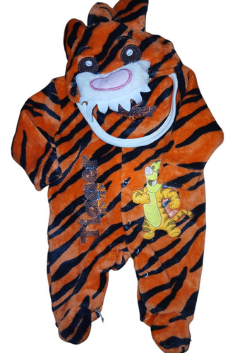 Mameluco Genérico Para Bebé Tigger Con Babero 0-6 Meses