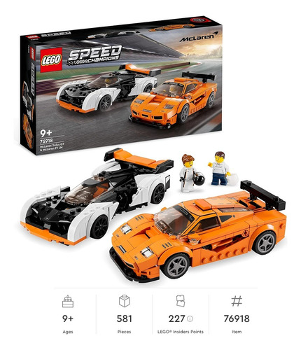 Lego 76918 Speed Champions Mclaren Solus Gt & F1 Lm 581 Pzs