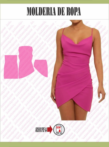 Molderia Patrones Imprimible En Pdf A4 Vestido Buche Cuello/