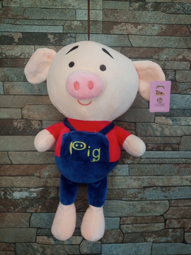 Peluche Puerco Overol Mide 40 Cm Aprox Excelente Calidad 