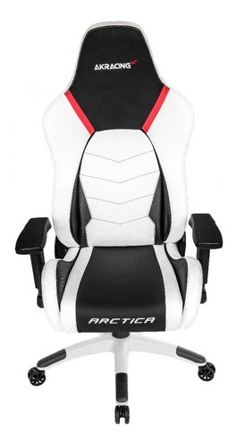 Imagen 7 de 8 de Silla de escritorio Akracing Arctica gamer ergonómica blanca, negra y roja con tapizado de cuero sintético
