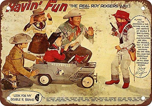 Cartel De Hojalata  Roy Rogers Kids Vestido, Diseño Clási.