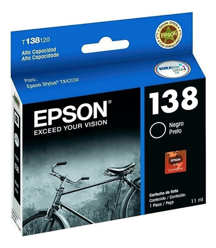 Epson Cartucho 138 Negro Alta Capacidad Tx525 Tx420w Tx430w