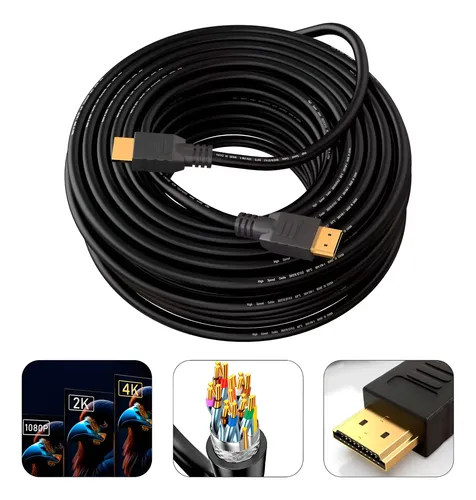 Cable Hdmi 15 Metros Full Hd Version 1.4 Negro C-7 P-1 | Cuotas sin interés
