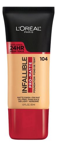 Base Maquillaje Infallible Pro Matte Loreal 104 Tono Beige