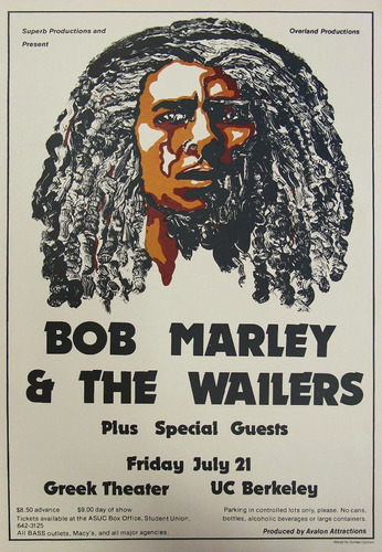 Poster Vintage Cartaz Bob Marley & Waylers 30x45cm Plastif.