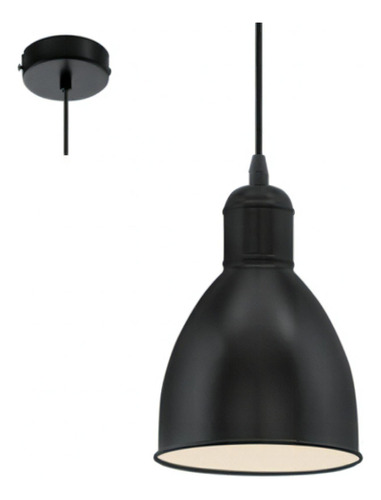 Colgante Campana Moderna Metal E27 Eglo Priddy LG Color Negro
