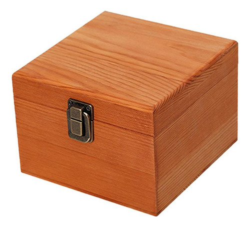 Nuevo Caja De Almacenamiento De Madera Marrón 14x14x10cm