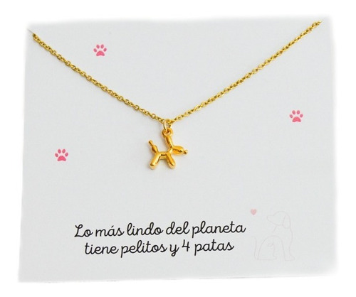 Collar De Perrito Globo Mascota Chapa De Oro 22k