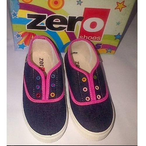 Zapatos Niñas Marca Zero Talla 28 Azul/rosado. 