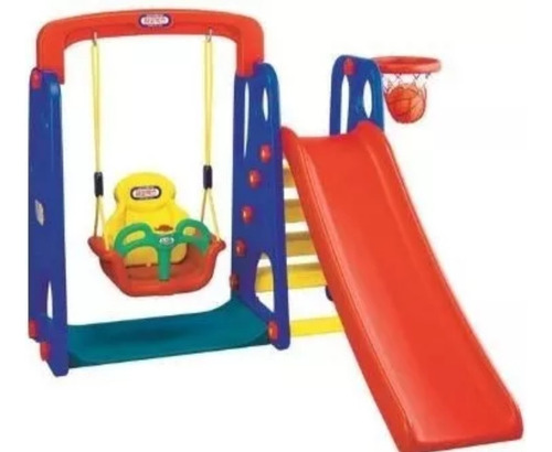 Juego Infantil 3 En 1 Para  Niños Resbaladera,columpio, Aro