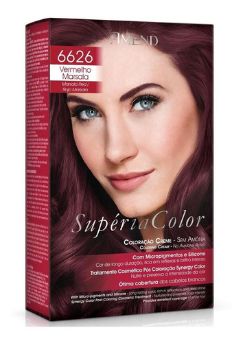  Tonalizante Amend Supéria Color Tinta Sem Amônia Todas Cores Tom 6626 – Vermelho Marsala