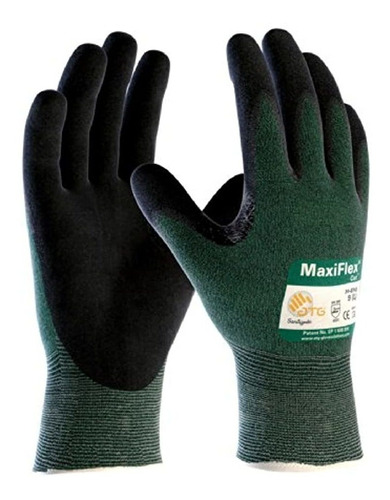 Guantes Con Revestimiento De Nitrilo Negro Grande, 12 Pares