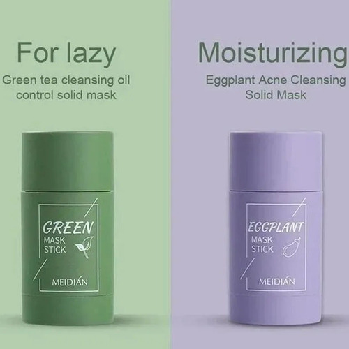 Imagen 2 de 10 de 2 Mascarillas De Té Verde Y Berenjena Control De Aceite