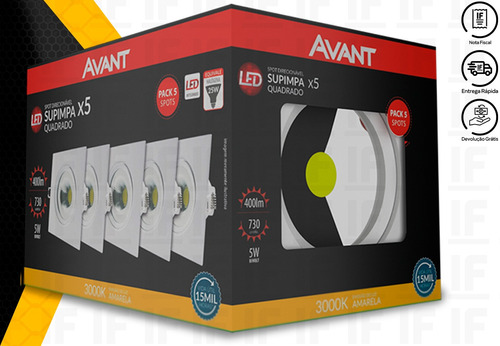 Imagem 3 de 5 de Kit 10 Spot 5w Led Direcionável Embutir Gesso Teto